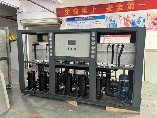 Sistema de refrigeración de agua con refrigeración por agua Condensador de tubo de concha R22/R407C Controlador de microprocesador de refrigerante 5-300KW