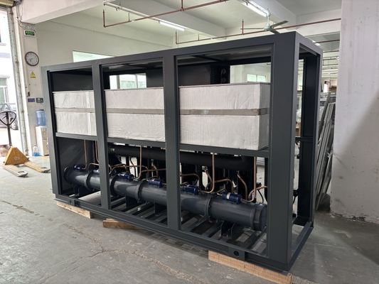 Sistema de refrigeración de agua con refrigeración por agua Condensador de tubo de concha R22/R407C Controlador de microprocesador de refrigerante 5-300KW
